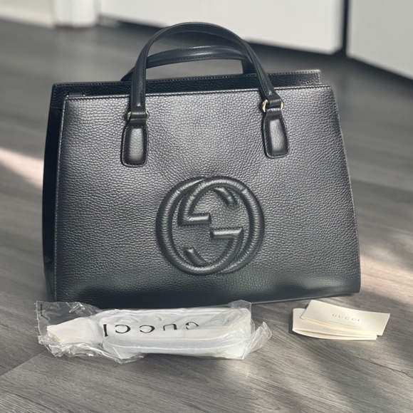 GUCCI SOHO LEATHER TOTE BAG - Picture 3 of 3